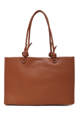 TWIN KNOT DUO HAND BAG-BROWN