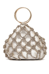 CRYSTAL KNOT RING BAG-GOLD