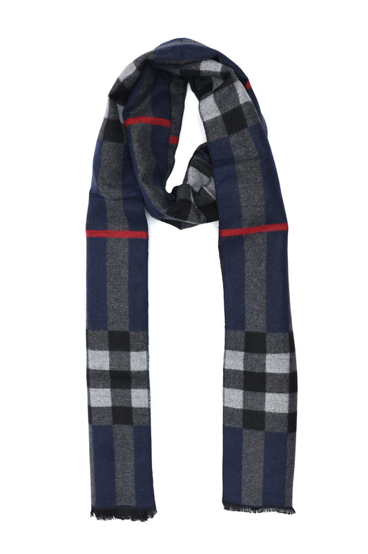 CHECKERED SCARF-GREY
