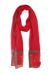 TWILIGHT GARDEN MESH SCARF-RED