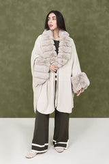 EMINENCE PLUSH FUR CAPE-BEIGE