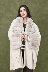 EMINENCE PLUSH FUR CAPE-BEIGE