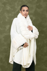 EMINENCE PLUSH FUR CAPE-WHITE