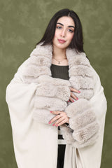 EMINENCE PLUSH FUR CAPE-BEIGE