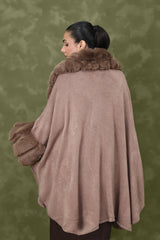 EMINENCE PLUSH FUR CAPE-BROWN