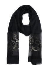 FLORAL LACE DRAPE-BLACK