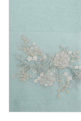 FLORAL LACE DRAPE-AQUA