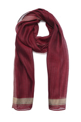 CASUAL FINE LINE SCARF-MAROON
