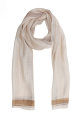 CASUAL FINE LINE SCARF-BEIGE
