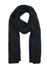 CRUSHED FABRIC SOFT WRAP-BLACK