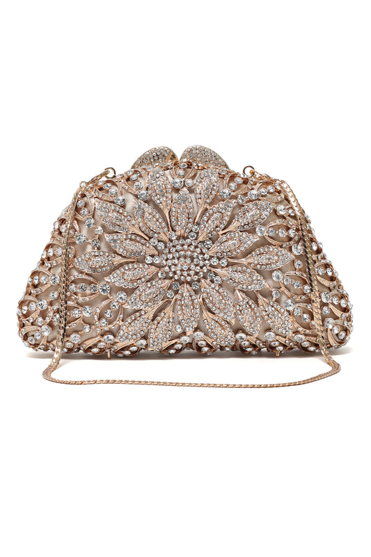 SERAPHINA ROYALE BLOOM CLUTCH-SILV/GOLD