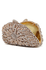 SERAPHINA ROYALE BLOOM CLUTCH-SILV/GOLD