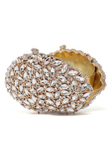 MONARCHA JEWEL CASCADE CLUTCH-SILV/GOLD