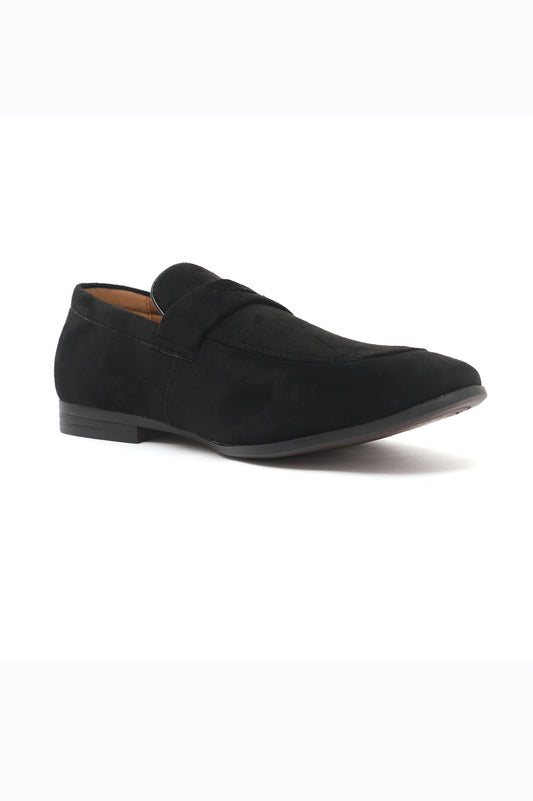 SUEDE PENNY LOAFERS-BLACK