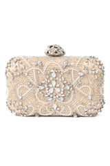 OPULENCE BEADED CRYSTAL CLUTCH-GOLD