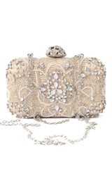 OPULENCE BEADED CRYSTAL CLUTCH-GOLD
