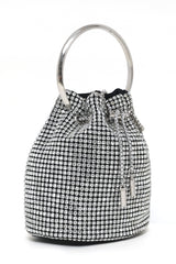 GLAM MESH RING HANDLE BAG-SILVER