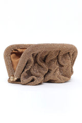 EMERALD LUXE GATHERED CLUTCHED-GOLD