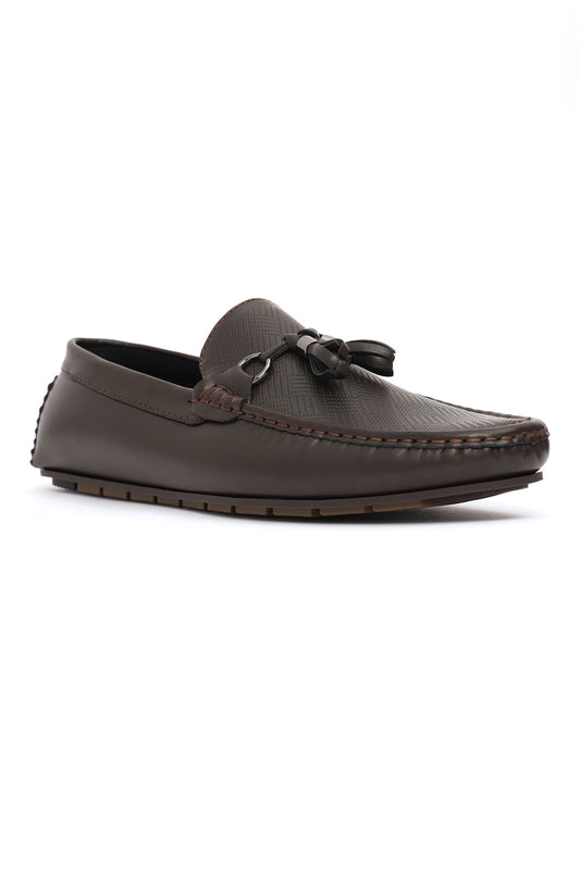 RIVET TASSLE PERFORATED LOAFER-COFFEE