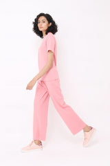 HIGH-STRETCH RELAXED FITNESS TROUSERS-PINK