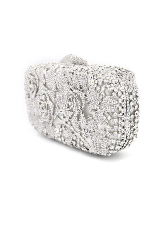ROSE BUD CLUTCH-SILVER