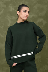 STYLE-DRIVEN KNIT CO-ORD SET-GREEN