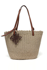 MARBELLA WEAVE CARRYALL-BEIGE