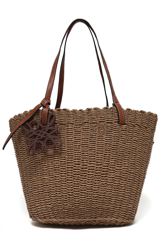 MARBELLA WEAVE CARRYALL-KHAKI