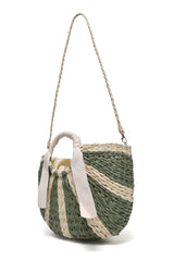 ORIANA HANDWOVEN KNOTTED CARRYALL-GREEN