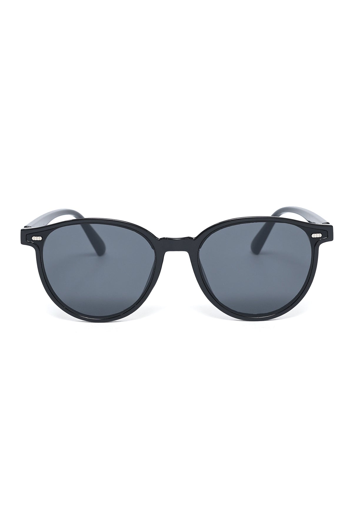 ROUND EDGE TIMELESS STYLE SUNGLASSES-BLACK