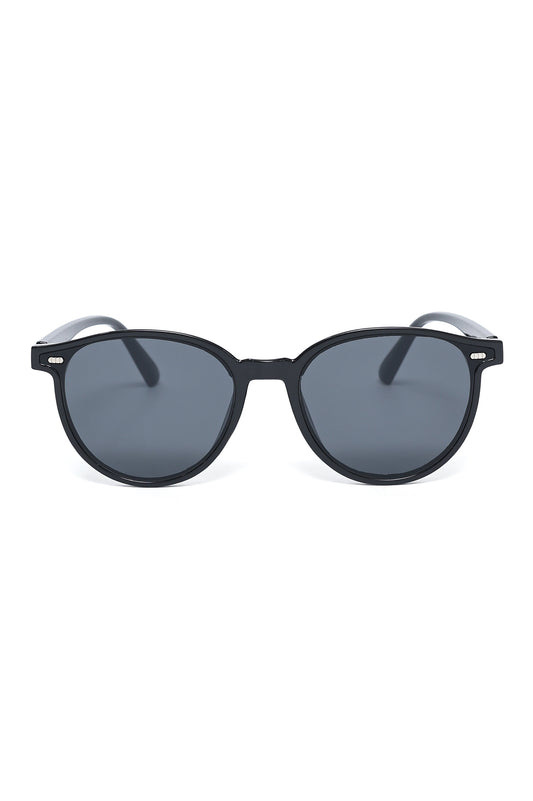 ROUND EDGE TIMELESS STYLE SUNGLASSES-BLACK