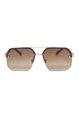 PREMIUM GOLD TONE SUNGLASSES-BROWN