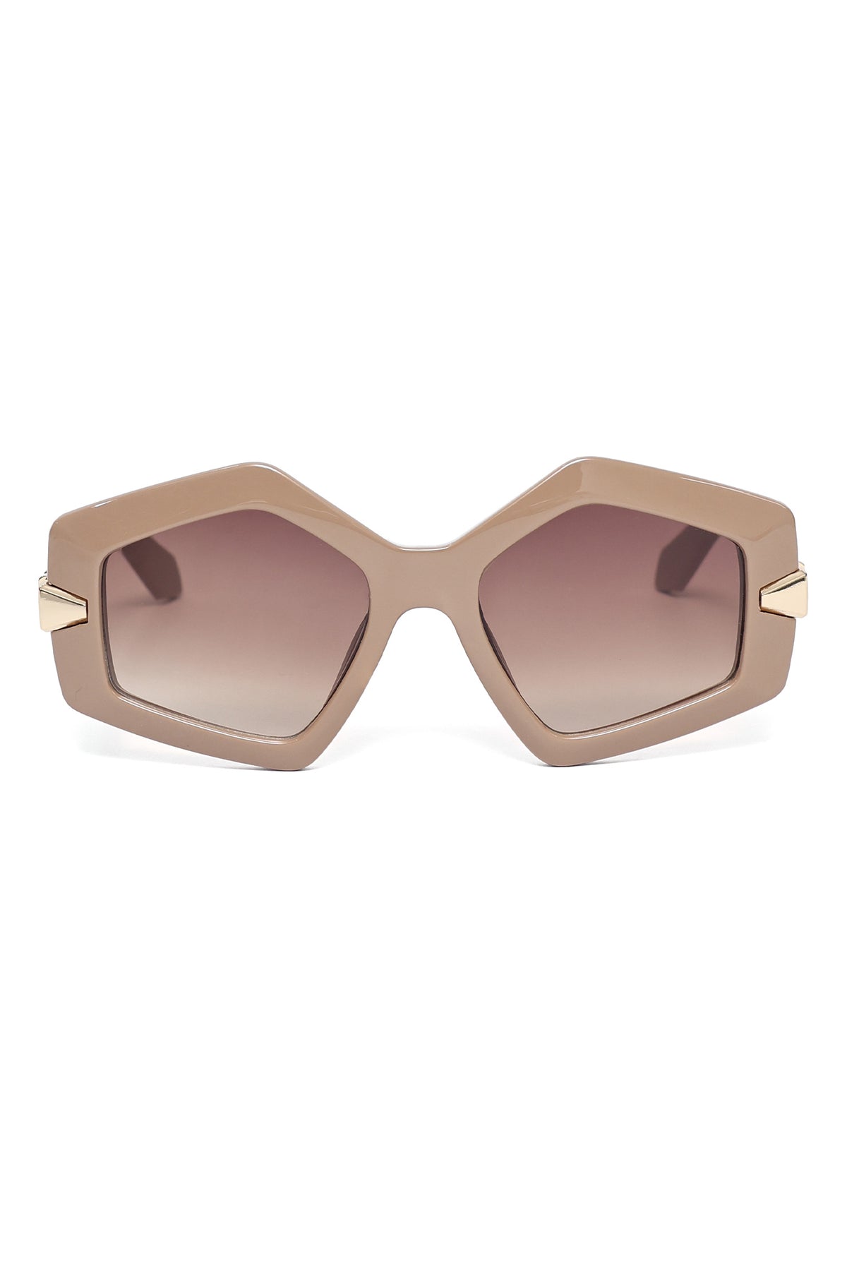 ANGULAR DESIGN PREMIUM SUNGLASSES-BEIGE