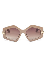 ANGULAR DESIGN PREMIUM SUNGLASSES-BEIGE