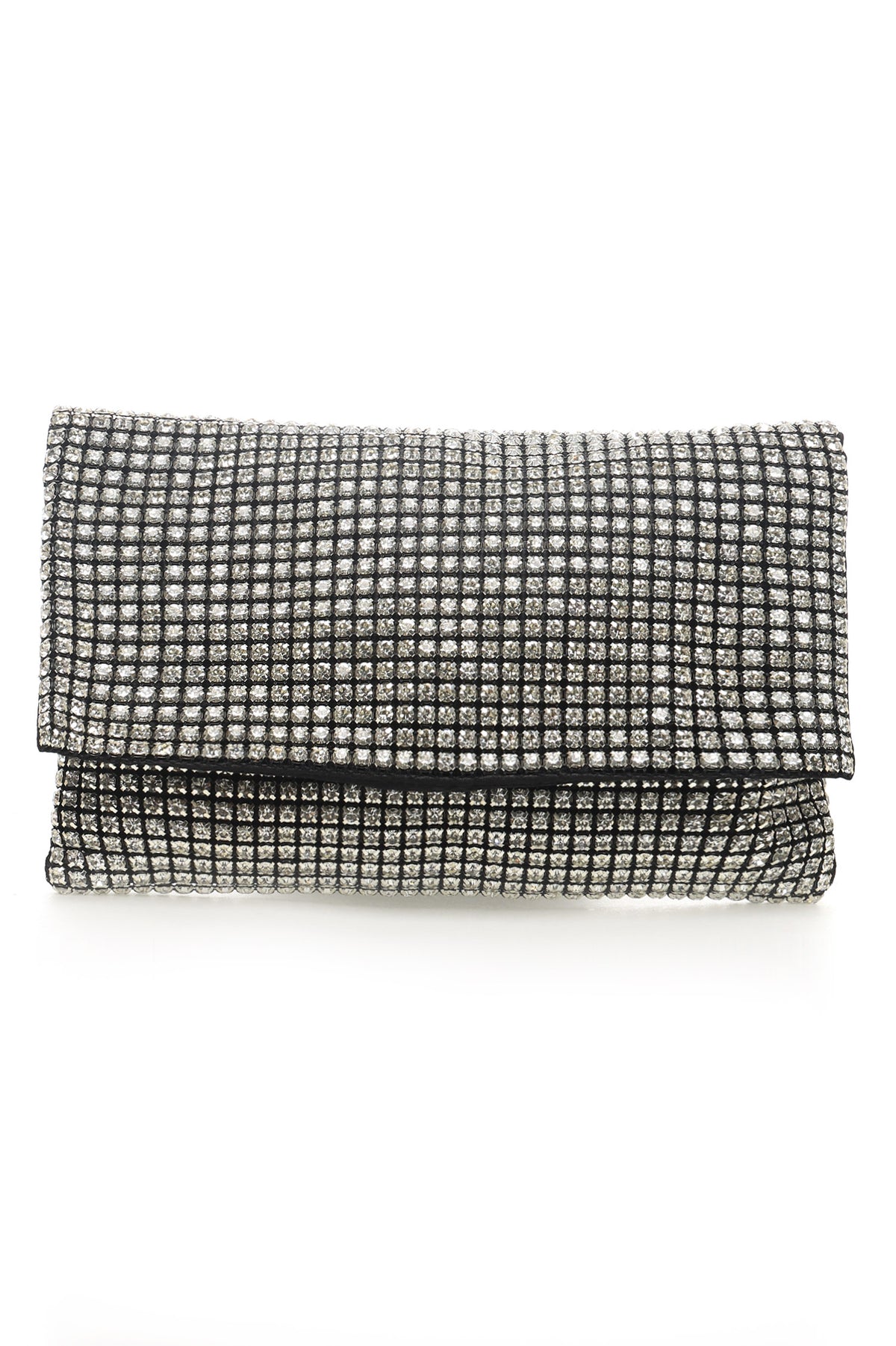 GLAM CRYSTAL EVENING CLUTCH-SILVER