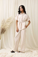 BREEZE WRAP ENSEMBLE CO-ORD SET-BEIGE