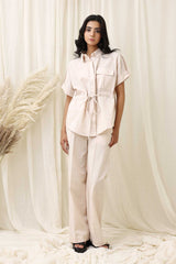 BREEZE WRAP ENSEMBLE CO-ORD SET-BEIGE