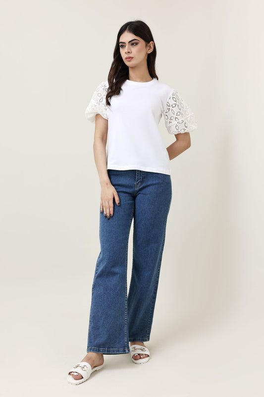 LACE WHISPER TOP-WHITE