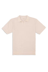 RIB COLLAR KNIT POLO-KHAKI