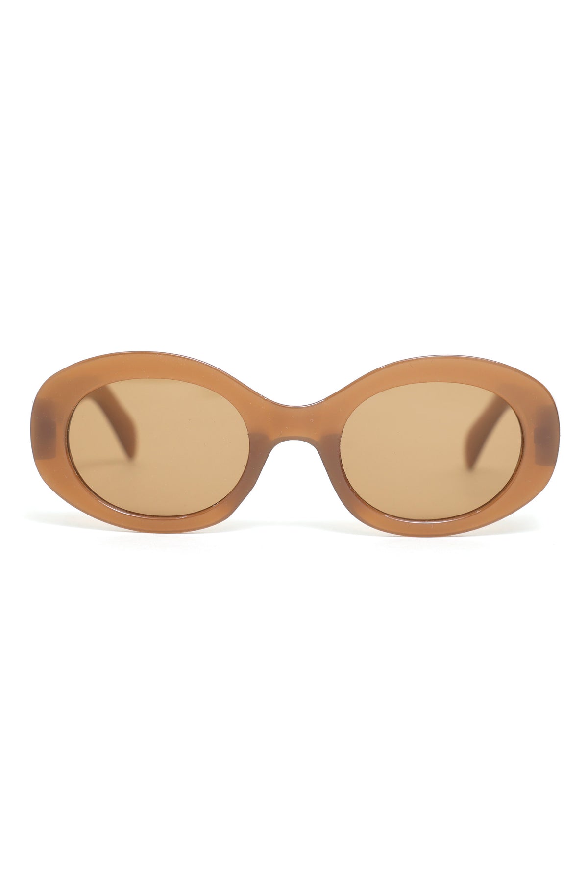 CLASSIC OVAL SUNGLASSES-BROWN