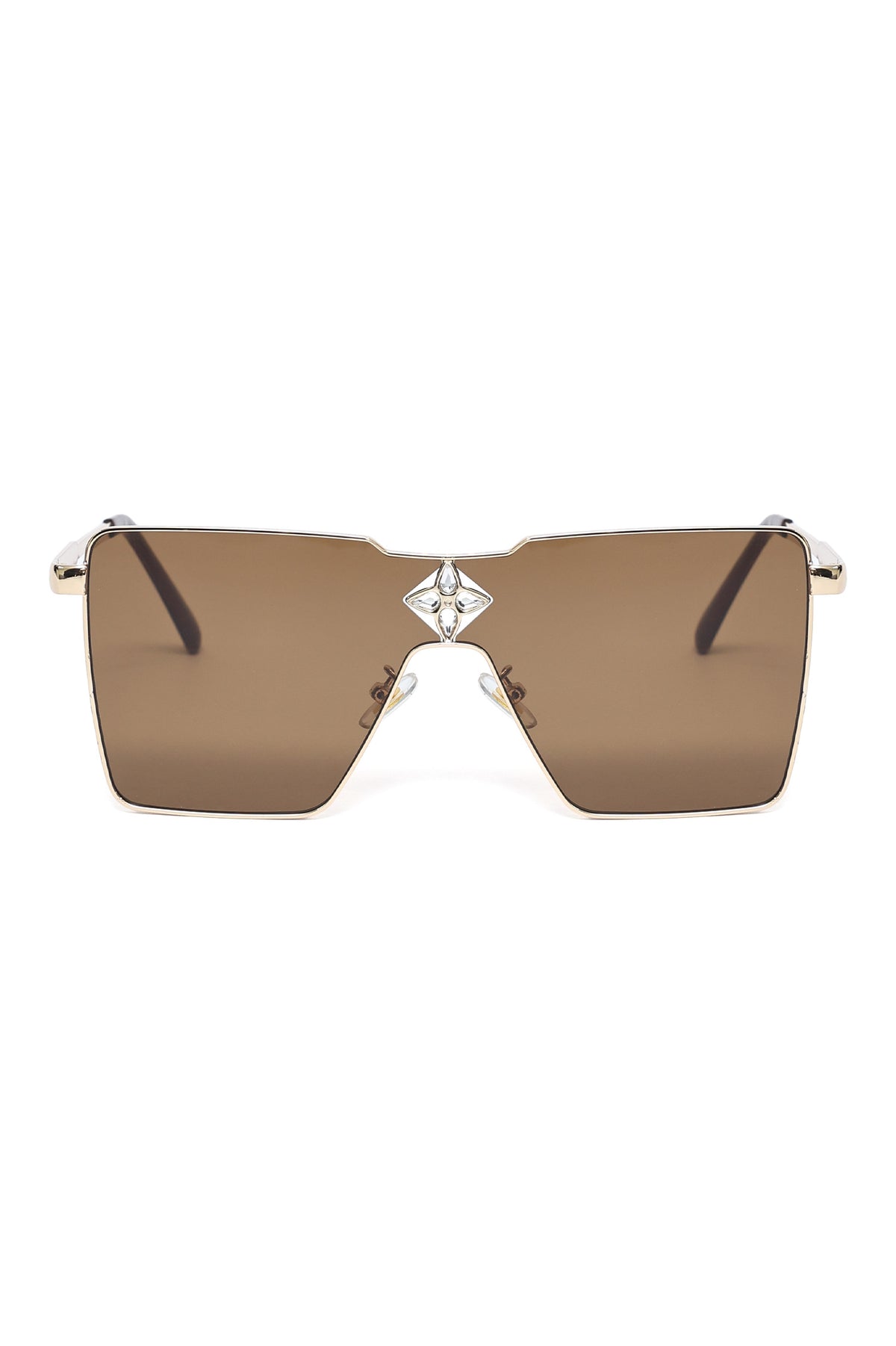 TREND ICON SHIELD PREMIUM SUNGLASSES-BROWN
