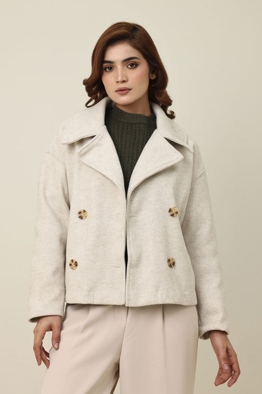 CLOUD STITCH ROBE COAT-KHAKI