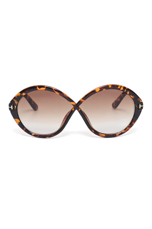 BUTTERFLY FRAME FASHION SUNGLASSES-LEOPARD