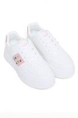 CONTRAST TRAINERS-WHT/PINK