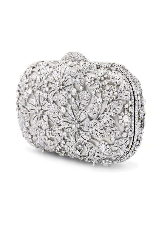 BLOOMING CLUTCH-SILVER