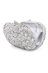 BLOOMING CLUTCH-SILVER