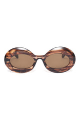 CHUNKY FRAME FASHION SUNGLASSES-BROWN