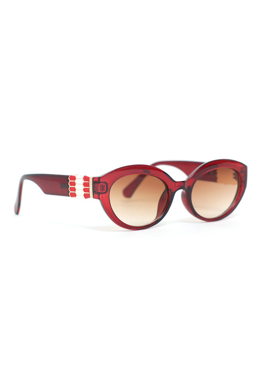 PRINTED OVAL SHADES-WINE