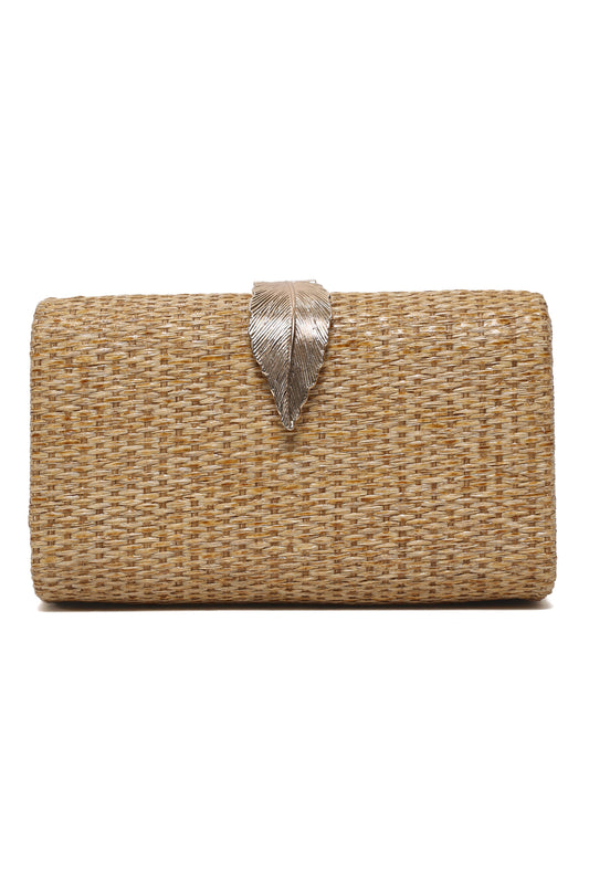 LEAF OVER ICON CLUTCH-GOLD