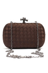 SILK KNOT CLUTCH-BRONZE